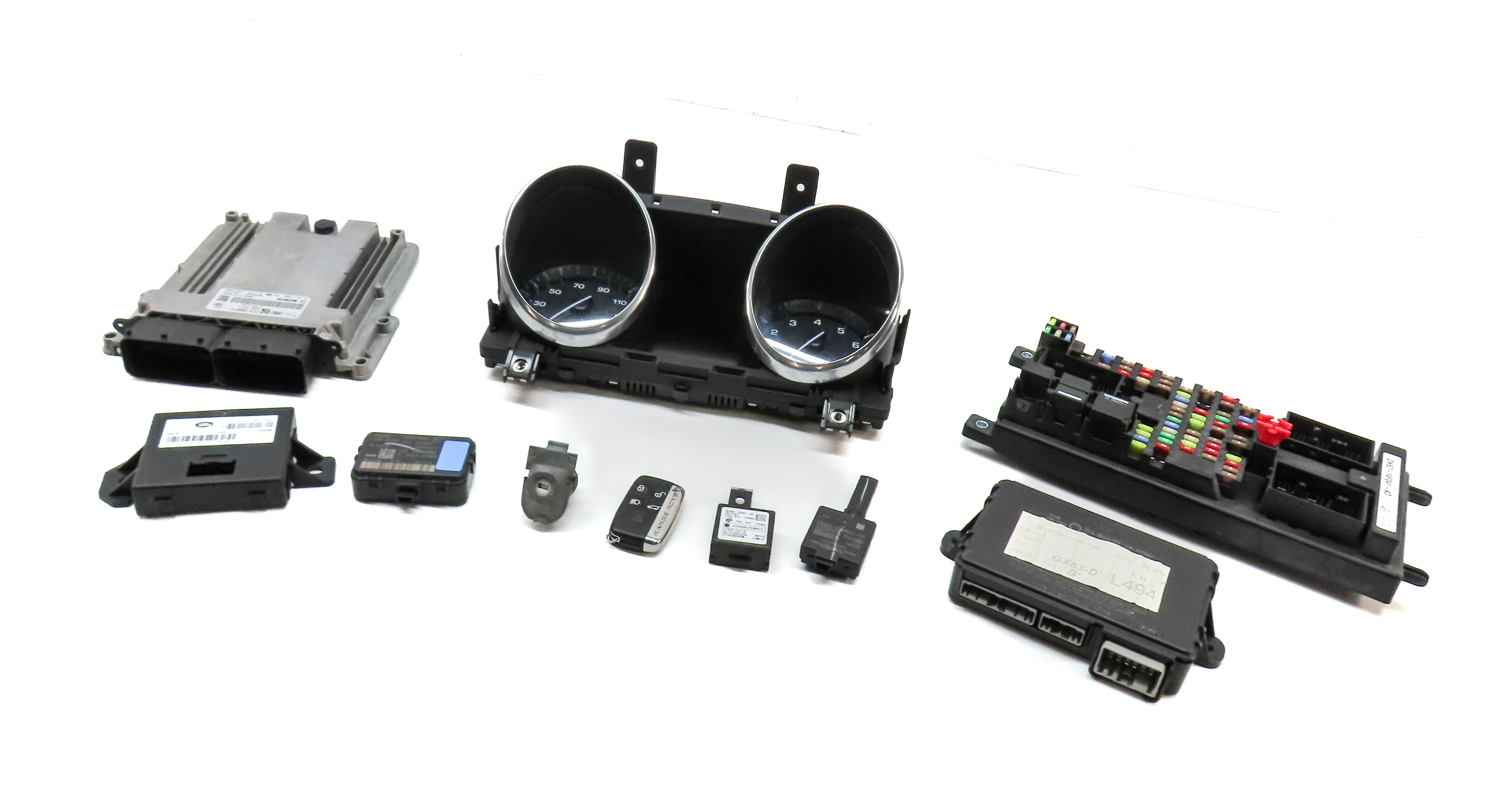 15 RANGE ROVER SPORT (L493) 3.0L SUPERCHARGED ENGINE IMMOBILIZER MODULE KEY SET — exact item pictured
